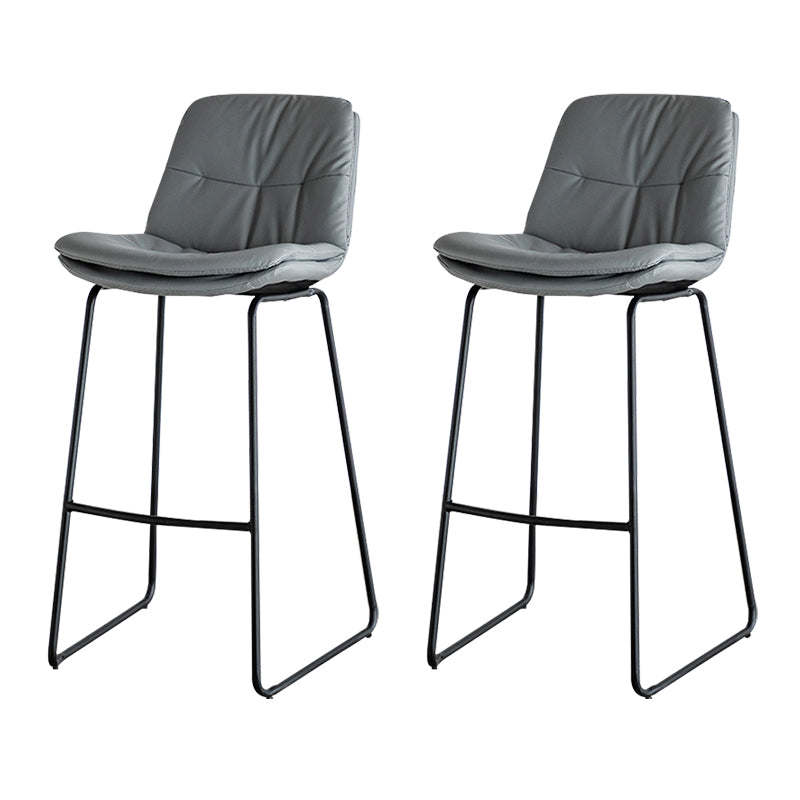 Modern PU Upholstery Bar Stool Low Back Arm-less Counter-height Indoor Stool