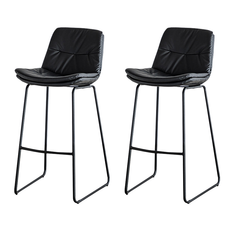 Modern PU Upholstery Bar Stool Low Back Arm-less Counter-height Indoor Stool
