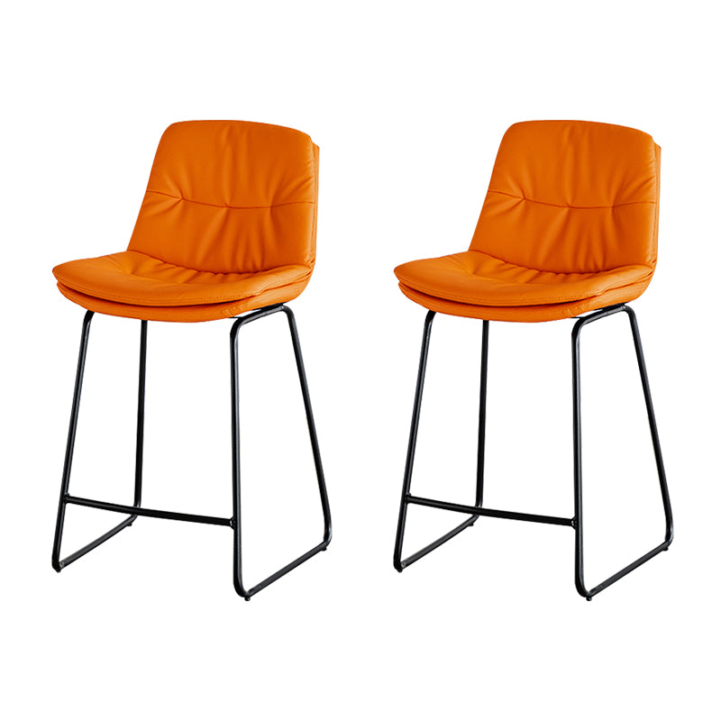 Modern PU Upholstery Bar Stool Low Back Arm-less Counter-height Indoor Stool