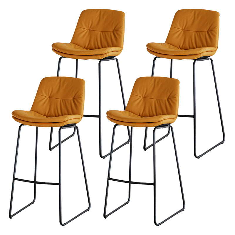 Modern PU Upholstery Bar Stool Low Back Arm-less Counter-height Indoor Stool