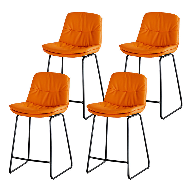 Modern PU Upholstery Bar Stool Low Back Arm-less Counter-height Indoor Stool