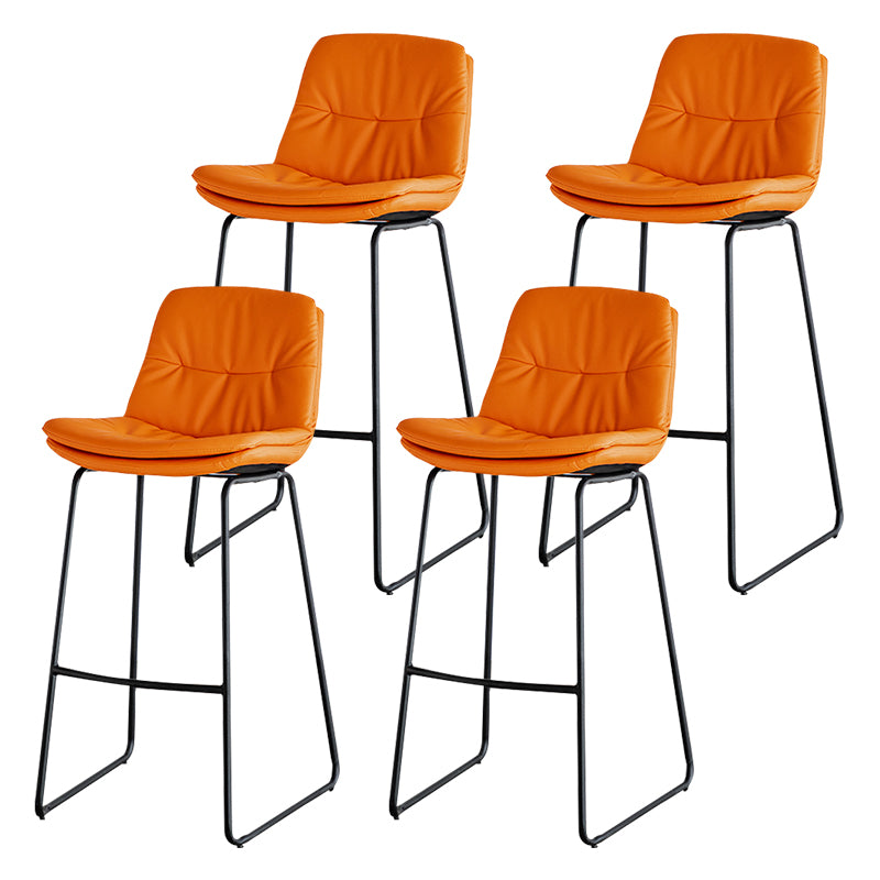 Modern PU Upholstery Bar Stool Low Back Arm-less Counter-height Indoor Stool