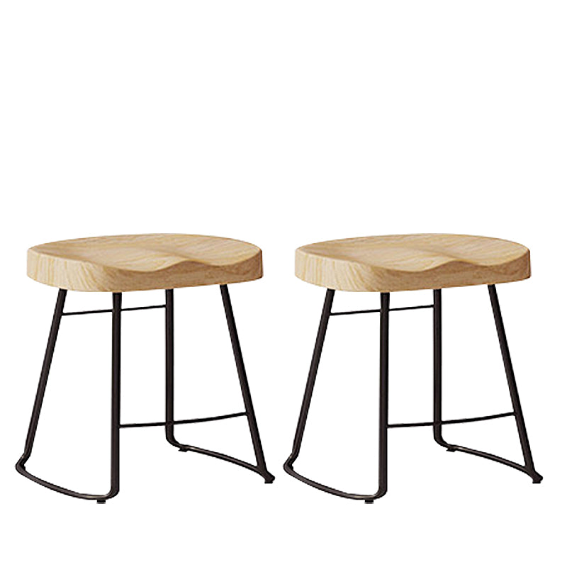 Sgabelli da bar moderni in legno senza schienale sgabello sedile contornato con gambe di ferro