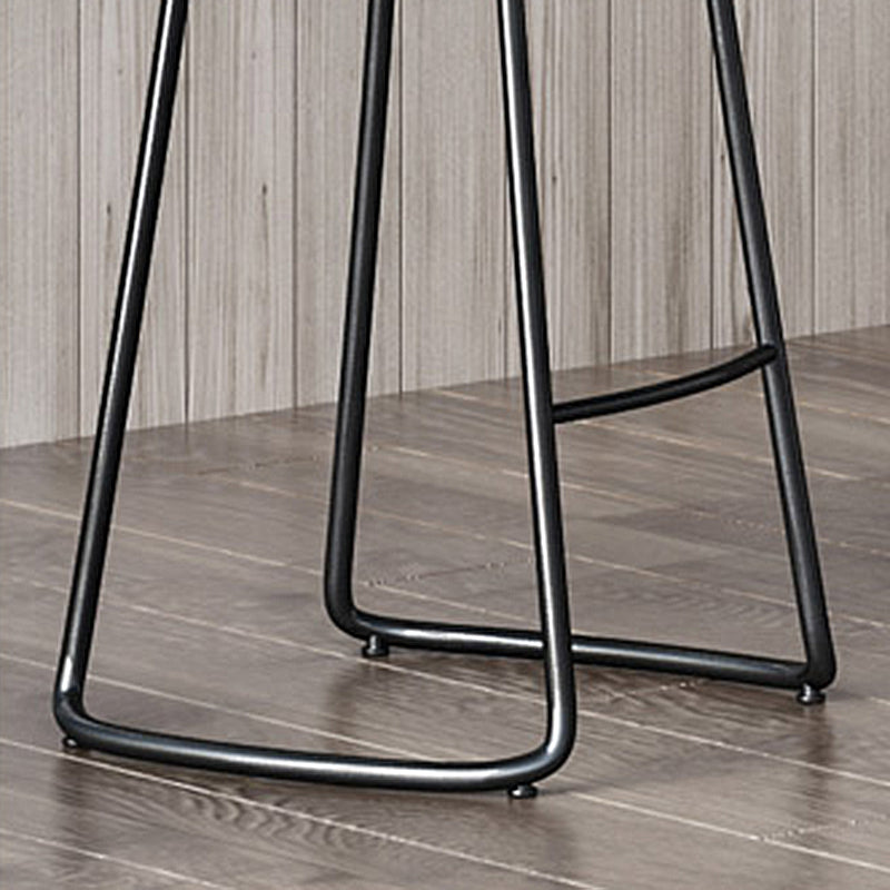 Sgabelli da bar moderni in legno senza schienale sgabello sedile contornato con gambe di ferro