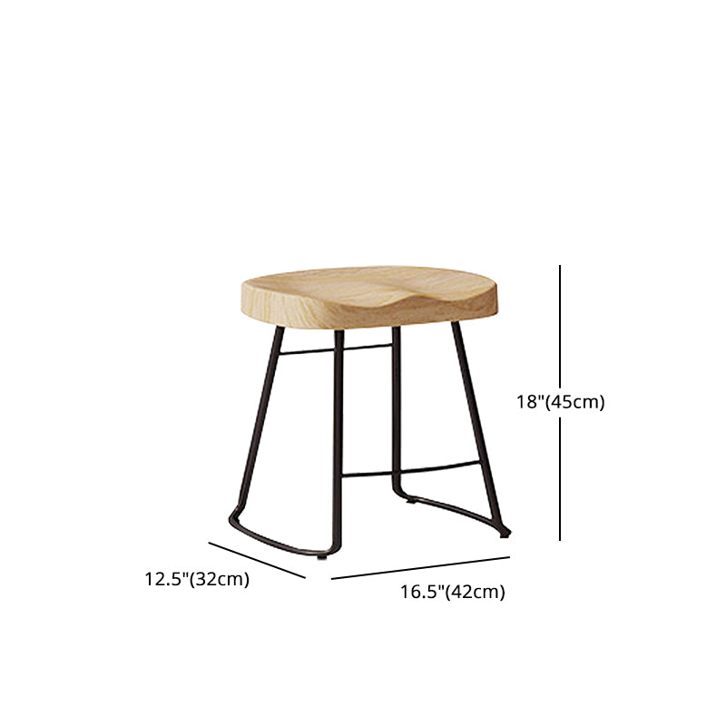 Sgabelli da bar moderni in legno senza schienale sgabello sedile contornato con gambe di ferro