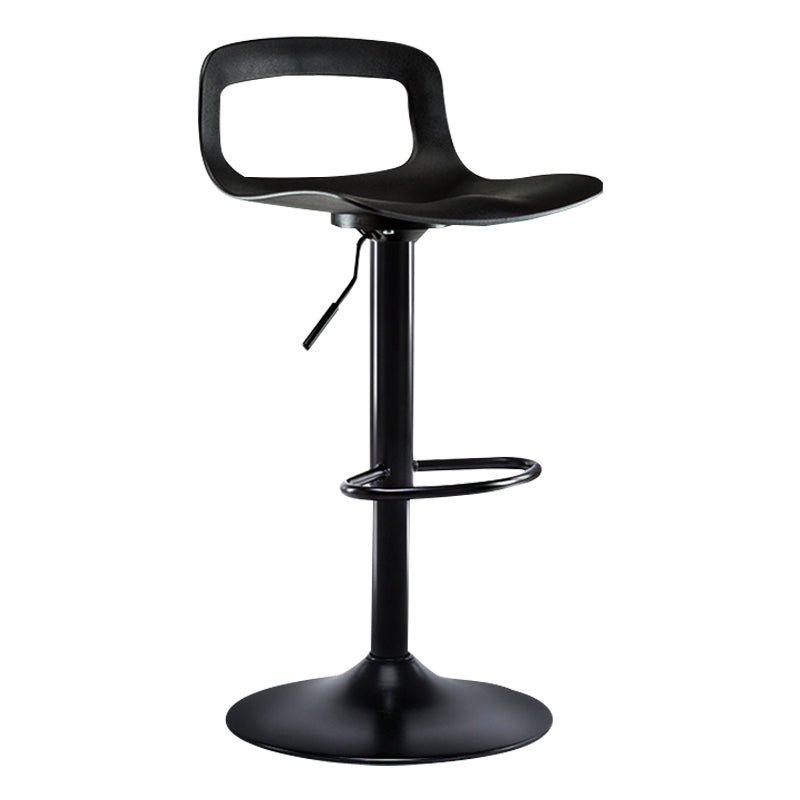 Modern Footrest Bar Stool Plastic Low Back Bucket Indoor Swivel Counter Stool