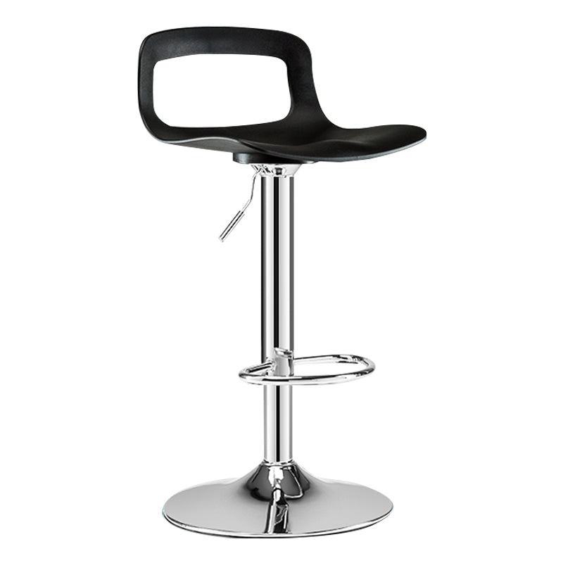 Modern Footrest Bar Stool Plastic Low Back Bucket Indoor Swivel Counter Stool