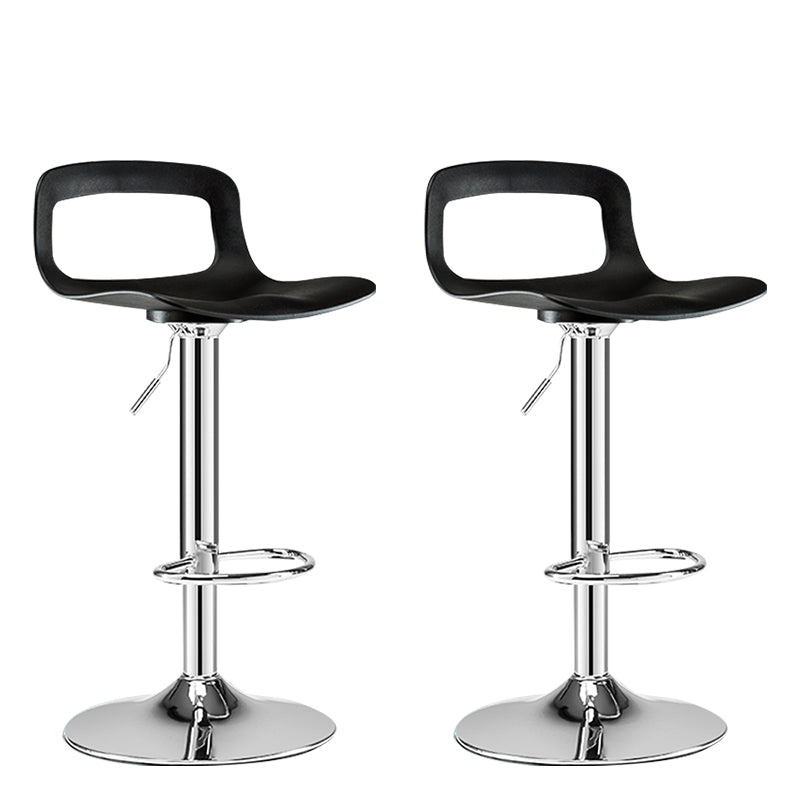 Modern Footrest Bar Stool Plastic Low Back Bucket Indoor Swivel Counter Stool