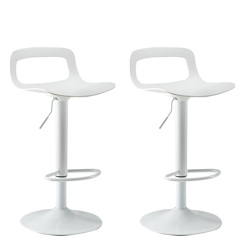 Modern Footrest Bar Stool Plastic Low Back Bucket Indoor Swivel Counter Stool