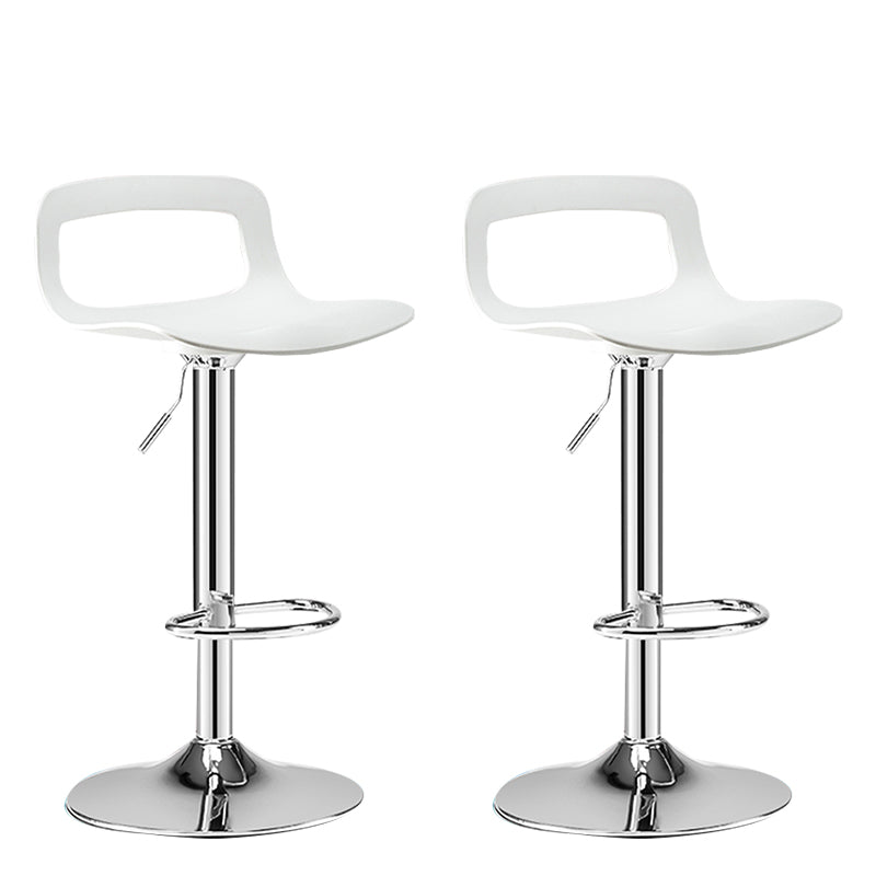 Modern Footrest Bar Stool Plastic Low Back Bucket Indoor Swivel Counter Stool