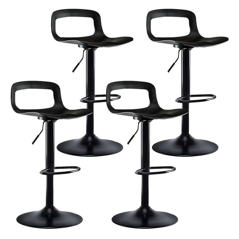 Modern Footrest Bar Stool Plastic Low Back Bucket Indoor Swivel Counter Stool