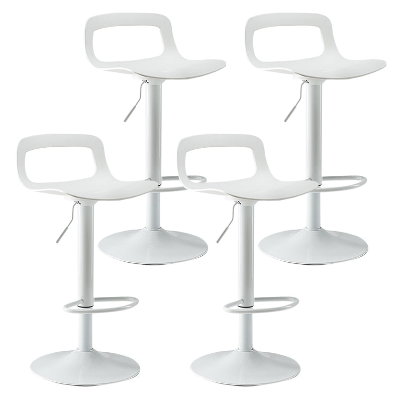 Modern Footrest Bar Stool Plastic Low Back Bucket Indoor Swivel Counter Stool