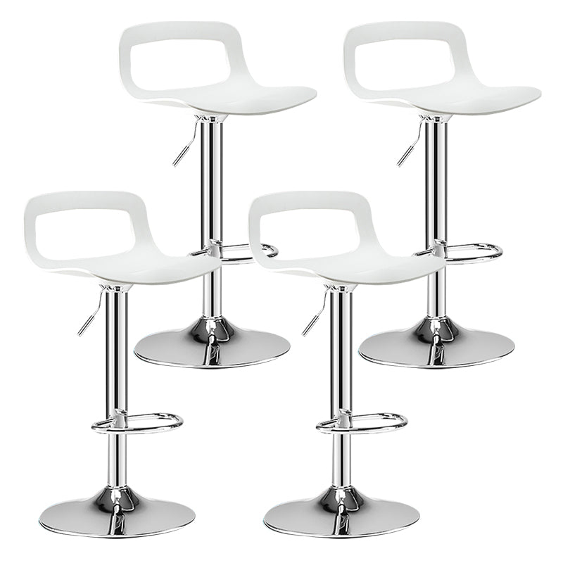 Modern Footrest Bar Stool Plastic Low Back Bucket Indoor Swivel Counter Stool