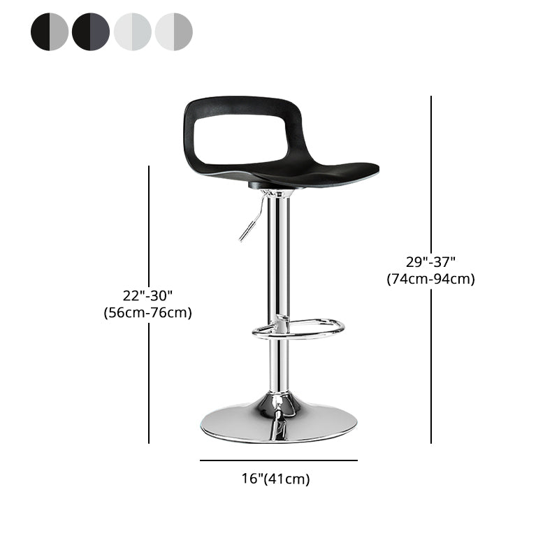 Modern Footrest Bar Stool Plastic Low Back Bucket Indoor Swivel Counter Stool