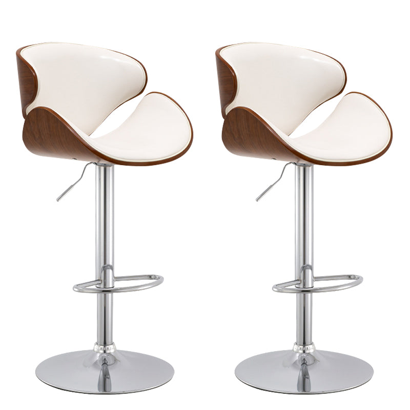Wood Adjustable Bar & Counter Stool Armed Footrest Indoor Contemporary Bar Stool