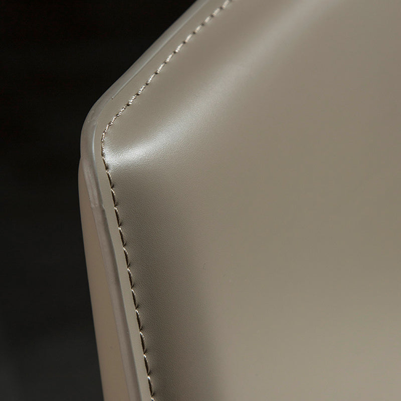 Coffee Shop Low Back Bar Stool Contemporary Leather Square Counter Chair