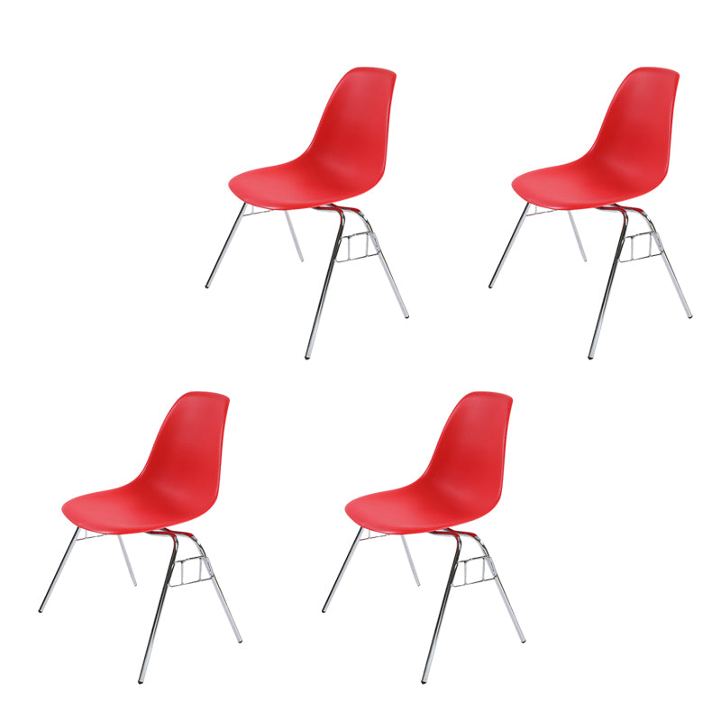 Sedia da pranzo in metallo moderno sedia senza bracciole sedia da pranzo in plastica per uso del ristorante