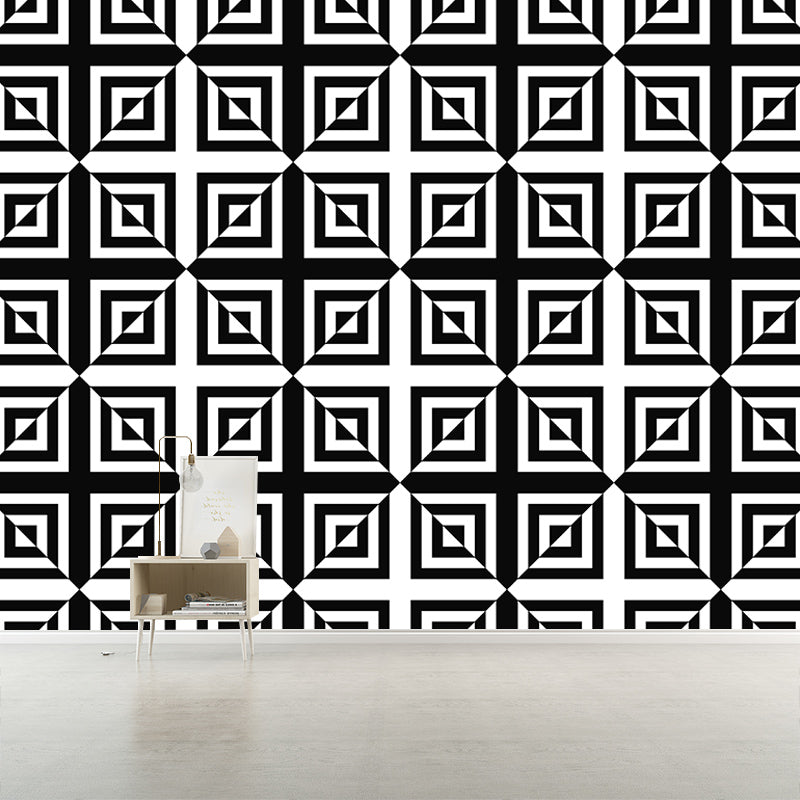 Contemporary Geometry Murals Illustration Mildew Resistant Wall Murals for Bedroom