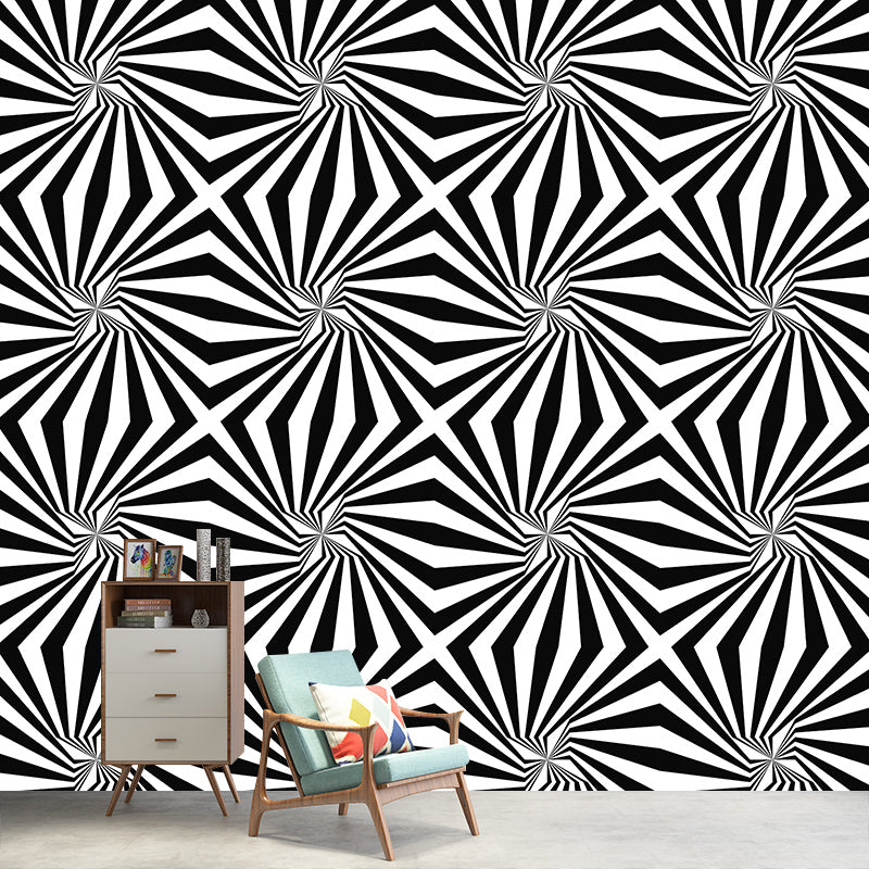 Contemporary Geometry Murals Illustration Mildew Resistant Wall Murals for Bedroom