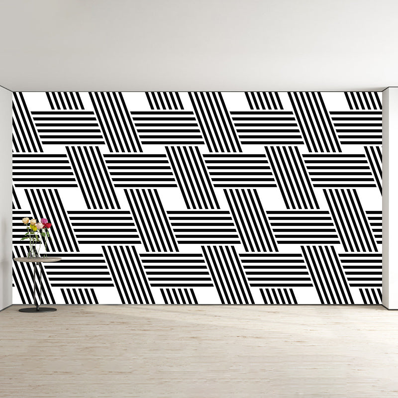 Light Color Geometry Wall Murals Illustration Mildew Resistant Wall Murals for Bedroom