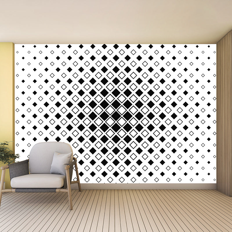 Light Color Geometry Wall Murals Illustration Mildew Resistant Wall Murals for Bedroom