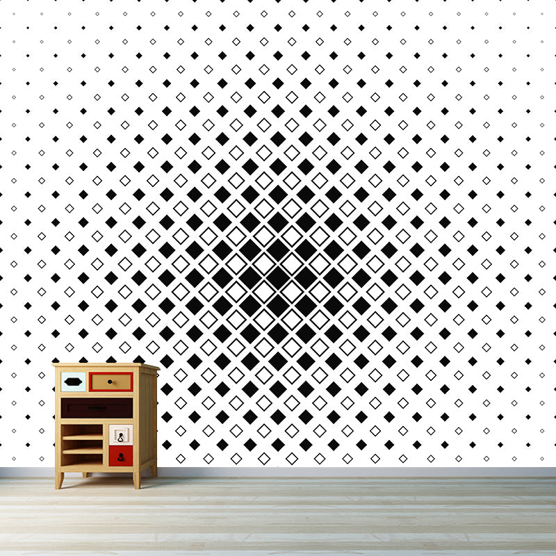 Light Color Geometry Wall Murals Illustration Mildew Resistant Wall Murals for Bedroom