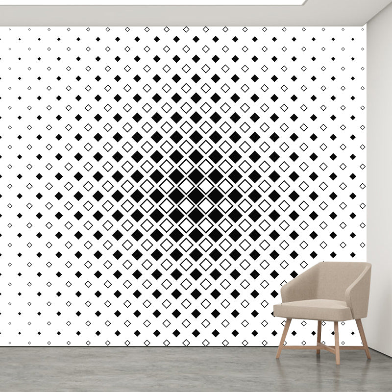 Light Color Geometry Wall Murals Illustration Mildew Resistant Wall Murals for Bedroom