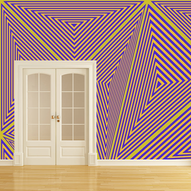 Birght Color Geometry Murals Illustration Mildew Resistant Wall Murals for Home