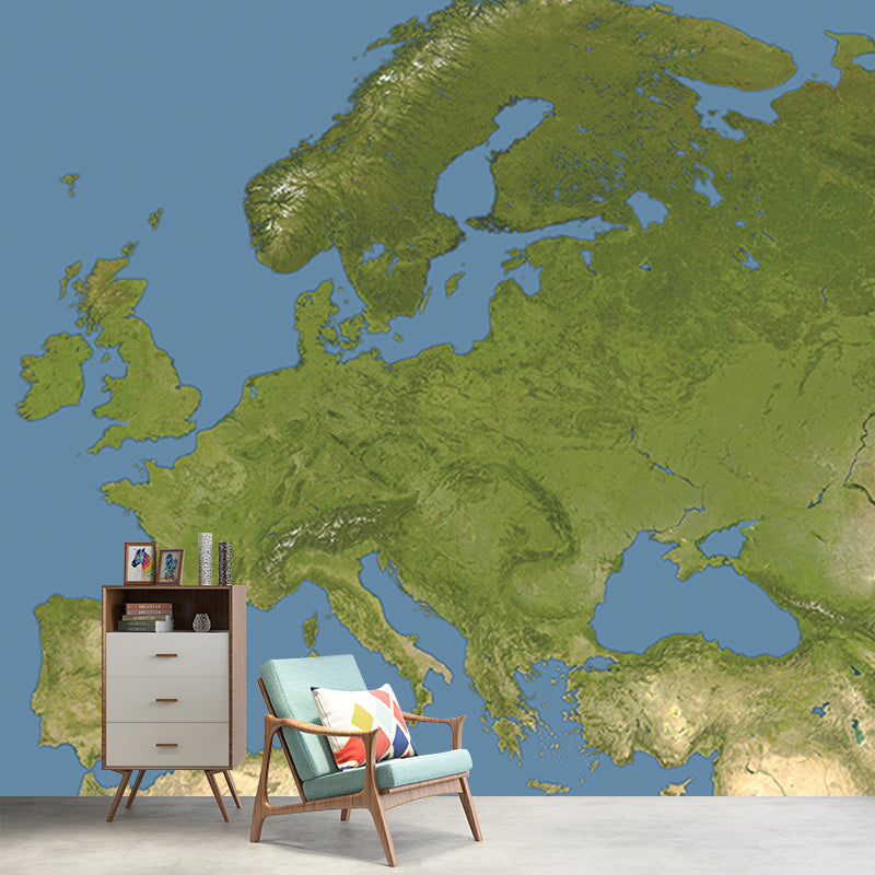 Contemporary Map Murals Mildew Resistant Wall Murals for Bedroom