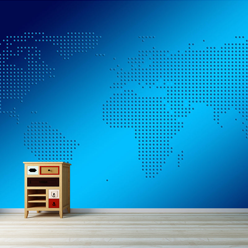 Contemporary Map Murals Mildew Resistant Wall Murals for Bedroom