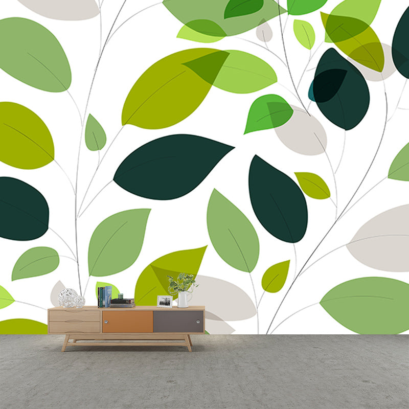 Environment Friendly Mural Tropical Plants Decorative Mildew Resistant Wall Art