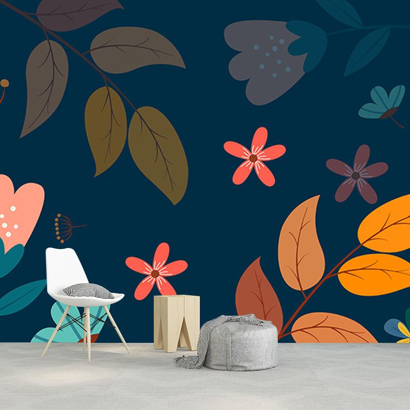 Sleeping Room Wall Mural Tropical Plants Decorative Eco-friendly Wall Covering