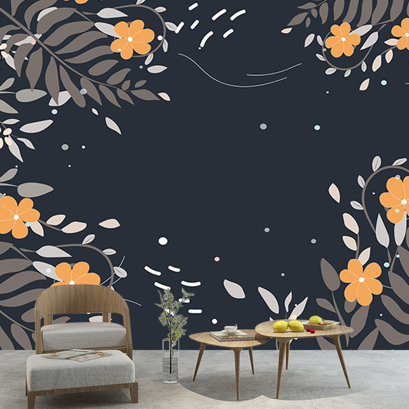 Sleeping Room Wall Mural Tropical Plants Decorative Eco-friendly Wall Covering