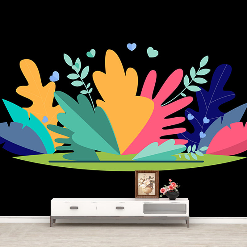 Sitting Room Wall Mural Tropical Plants Decorative Eco-friendly Wall Covering