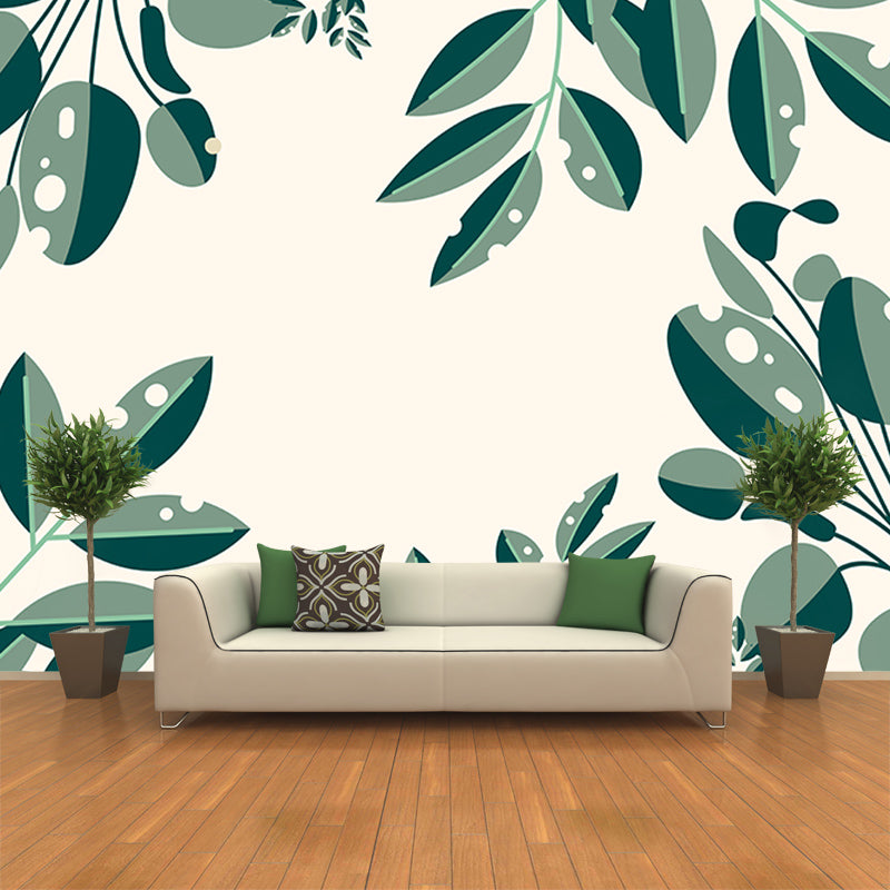 Sitting Room Wall Mural Tropical Plants Decorative Eco-friendly Wall Covering