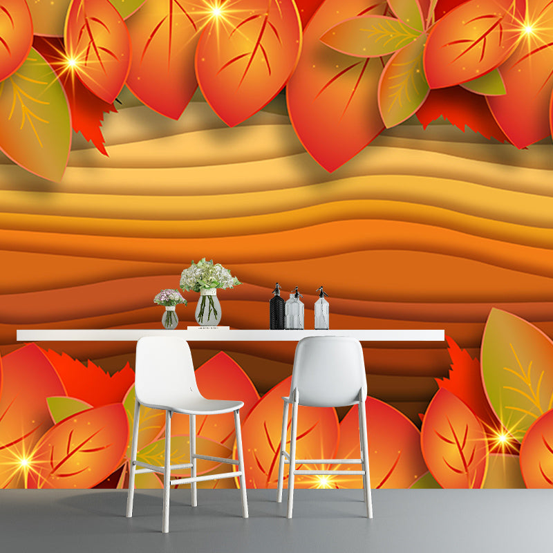 Dining Room Wall Mural Tropical Plants Decorative Eco-friendly Wall Covering