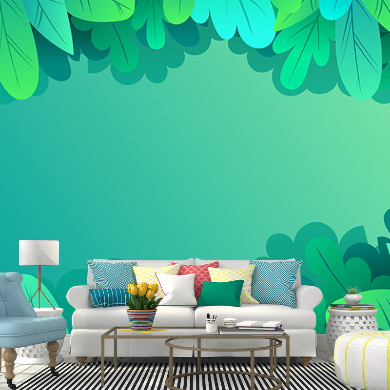 Living Room Wall Mural Tropical Plants Decorative Eco-friendly Wall Art