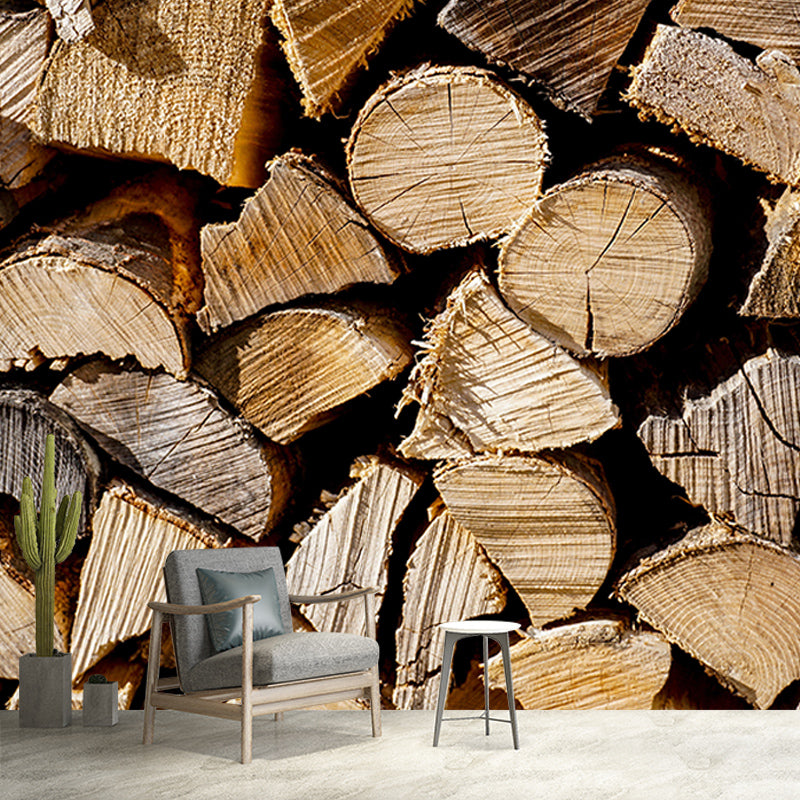 Light Color Wood Texture Mural Industrial Decorative Eco-friendly Wall Art