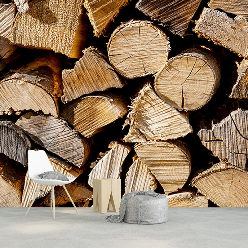 Light Color Wood Texture Mural Industrial Decorative Eco-friendly Wall Art