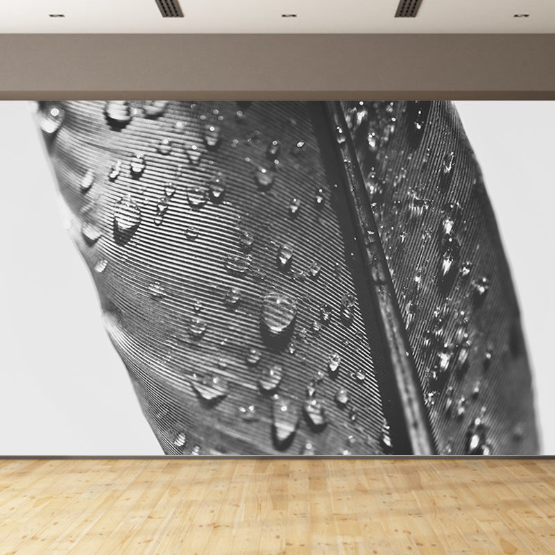 Bright Color Feather Wall Mural Wallpaper Modern Mildew Resistant Wall Decor