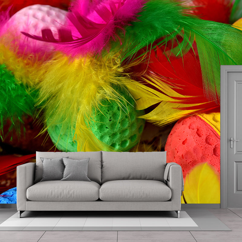 Mildew Resistant Wall Mural Wallpaper Modern Bird Feather Wall Decor