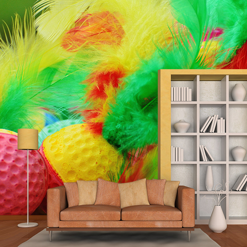Mildew Resistant Wall Mural Wallpaper Modern Bird Feather Wall Decor