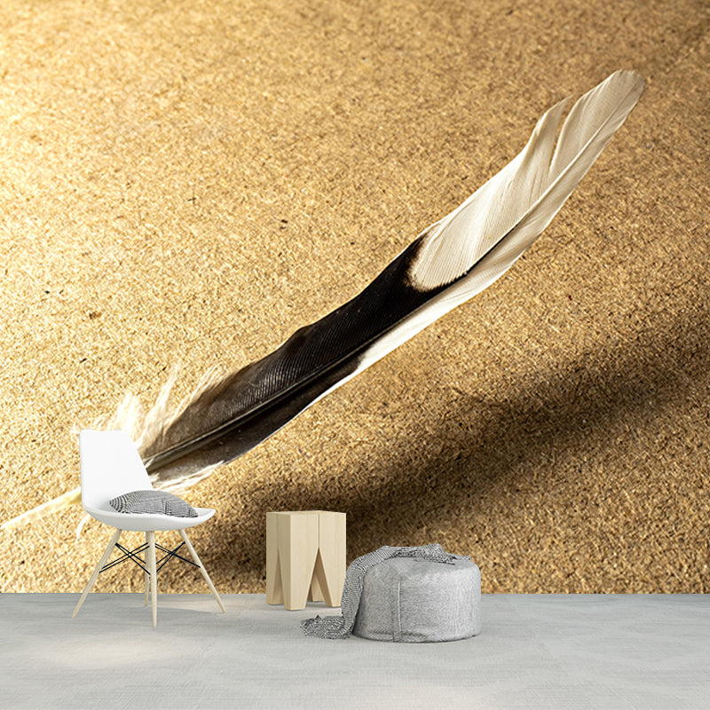 Modern Style Mural Wallpaper Bird Feather Mildew Resistant Wall Decor