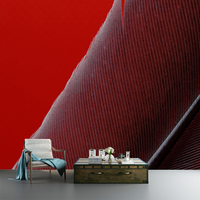 Bedroom Feather Wall Mural Wallpaper Modern Mildew Resistant Wall Decor