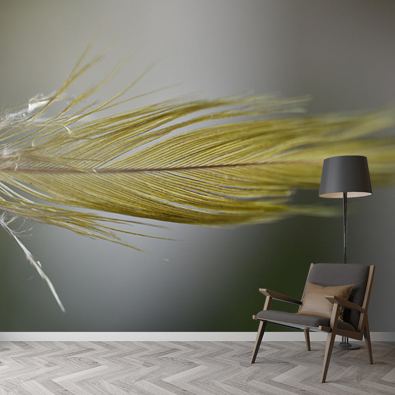 Bedroom Feather Wall Mural Wallpaper Modern Mildew Resistant Wall Decor