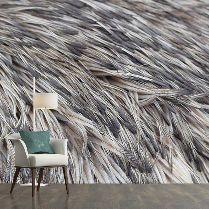 Modern Bird Feather Mural Wallpaper Mildew Resistant Wall Decor