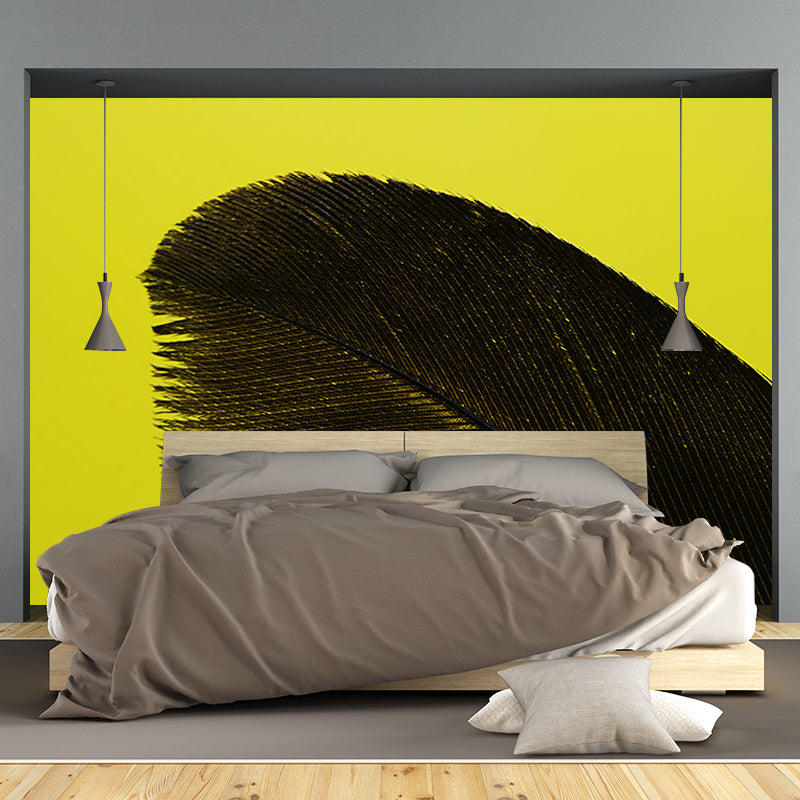 Room Wall Mural Wallpaper Modern Bird Feather Mildew Resistant Wall Decor