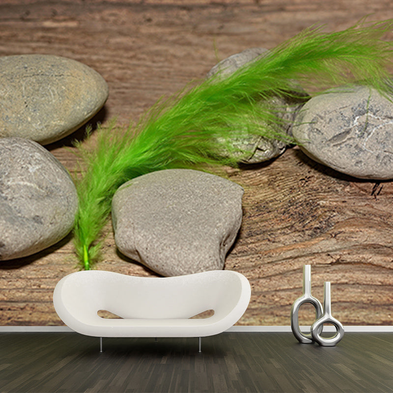 Customized Bird Feather Wall Mural Modern Mildew Resistant Wall Decor