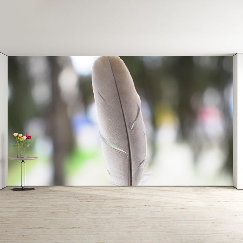 Bird Feather Mural Wallpaper Modern Mildew Resistant Wall Decor