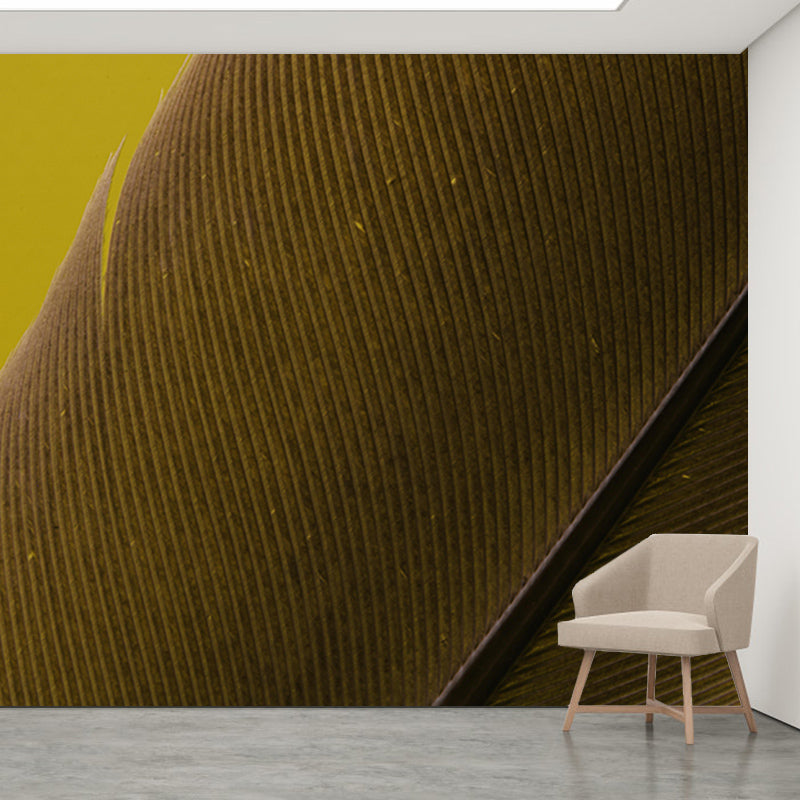Living Room Wall Mural Wallpaper Modern Bird Feather Mildew Resistant Wall Decor